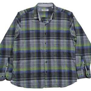 Tommy Bahama Mens XL Long Sleeve Button Up Pima Cotton Multicolor Plaid Shirt